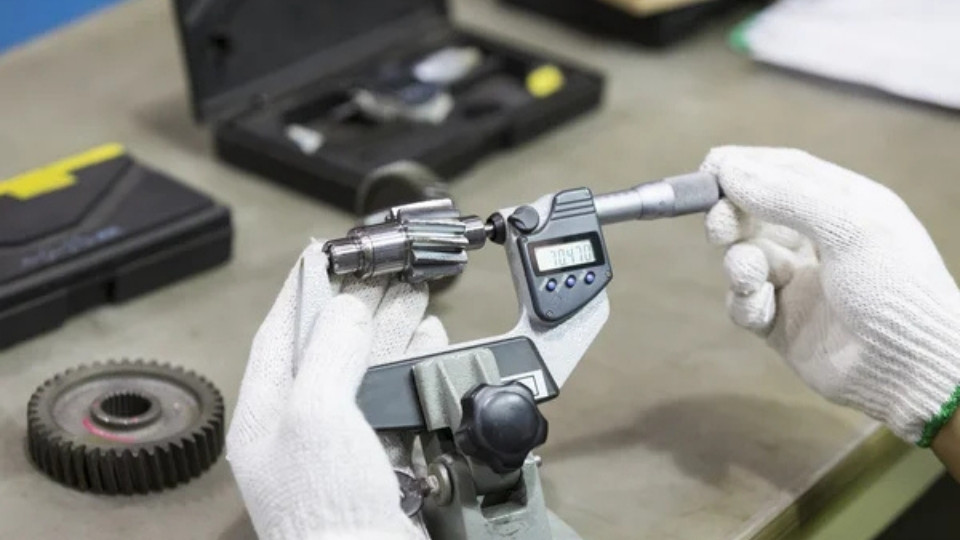 Micrometer Measuring EDM Machined Part